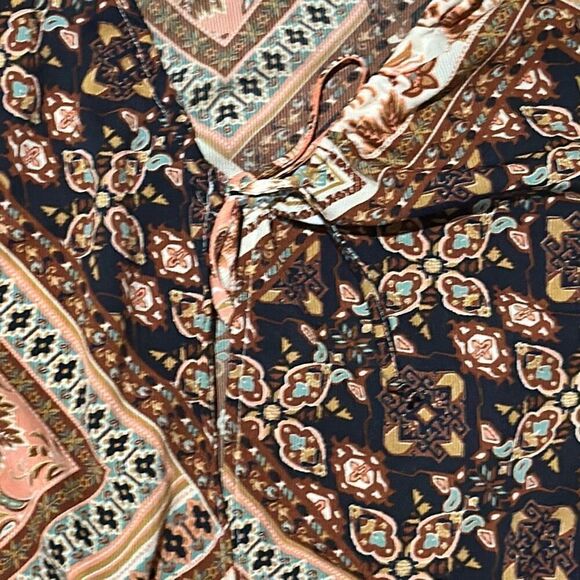 Willow & Root tie front blouse hippie boho blouse L - Picture 7 of 11